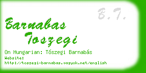 barnabas toszegi business card