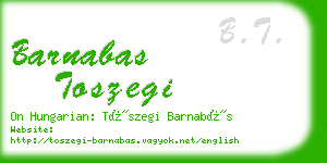 barnabas toszegi business card